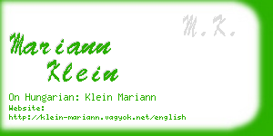 mariann klein business card